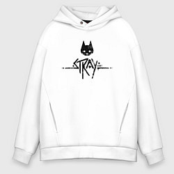 Мужское худи оверсайз Stray: Black Logo