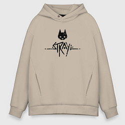 Мужское худи оверсайз Stray: Black Logo