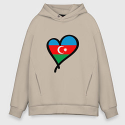 Мужское худи оверсайз Azerbaijan Heart