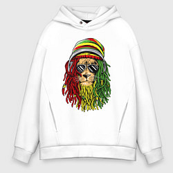 Толстовка оверсайз мужская Rasta lioN, цвет: белый