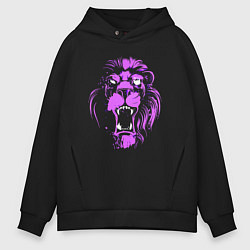 Толстовка оверсайз мужская Neon vanguard lion, цвет: черный