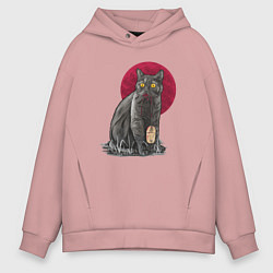 Мужское худи оверсайз Кот программист и мышка