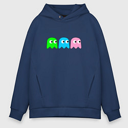 Толстовка оверсайз мужская Pac man - play Для двоих, цвет: тёмно-синий