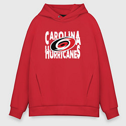 Толстовка оверсайз мужская Каролина Харрикейнз, Carolina Hurricanes, цвет: красный