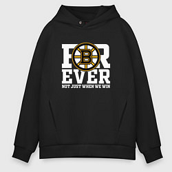 Толстовка оверсайз мужская FOREVER NOT JUST WHEN WE WIN, Boston Bruins, Босто, цвет: черный