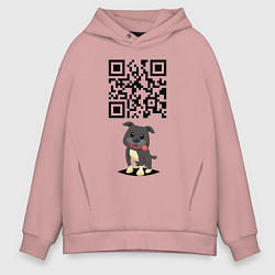 Мужское худи оверсайз Sex, milk, rock n roll! QR code!