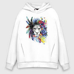Толстовка оверсайз мужская Color lion!, цвет: белый