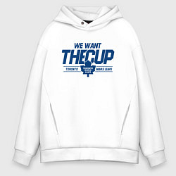 Толстовка оверсайз мужская Toronto Maple Leafs We want the cup Торонто Мейпл, цвет: белый