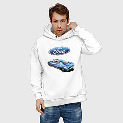 Толстовка оверсайз мужская Ford Motorsport Racing team, цвет: белый — фото 2