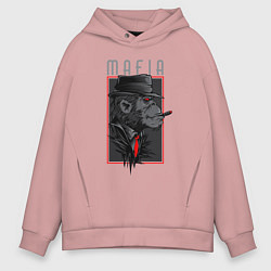 Толстовка оверсайз мужская Обезьяна мафиози, цвет: пыльно-розовый