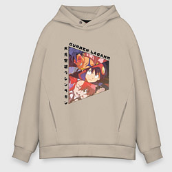 Мужское худи оверсайз Tengen Toppa Gurren Lagann, Камина, Йоко Литтнер и