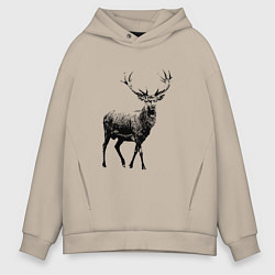 Мужское худи оверсайз Черный олень Black Deer