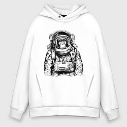 Толстовка оверсайз мужская Monkey Astronaut, цвет: белый