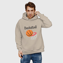 Толстовка оверсайз мужская Game Basketball, цвет: миндальный — фото 2
