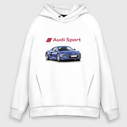 Толстовка оверсайз мужская Audi sport Racing, цвет: белый