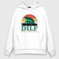 Мужское худи оверсайз I love frogs