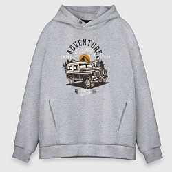 Мужское худи оверсайз Путешествие на джипе
