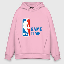 Толстовка оверсайз мужская NBA Game Time, цвет: светло-розовый