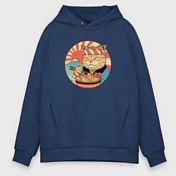 Толстовка оверсайз мужская Catana Ramen, цвет: тёмно-синий