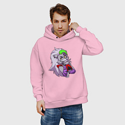 Толстовка оверсайз мужская Five Nights at Freddys Security Breach - Волчица Р, цвет: светло-розовый — фото 2