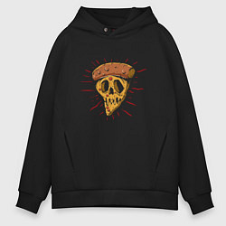 Толстовка оверсайз мужская Пицца 2 сыра Skull, цвет: черный