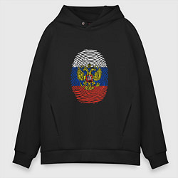 Толстовка оверсайз мужская Россия - ДНК, цвет: черный