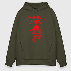 Толстовка оверсайз мужская Cannibal corpse труп каннибала, цвет: хаки
