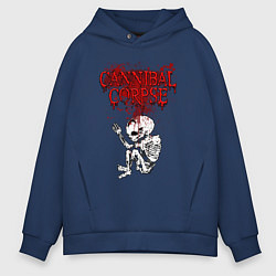Толстовка оверсайз мужская Cannibal Corpse skeleton, цвет: тёмно-синий
