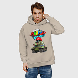 Толстовка оверсайз мужская Tank Super Mario Odyssey, цвет: миндальный — фото 2