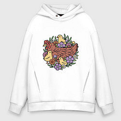 Мужское худи оверсайз КУРИЦА С ЦЫПЛЯТАМИ