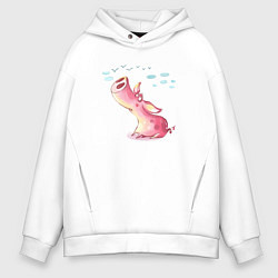 Мужское худи оверсайз Мечтающий поросенок