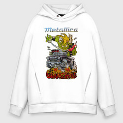Толстовка оверсайз мужская Metallica Gimme fuel, цвет: белый