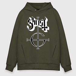 Толстовка оверсайз мужская Ghost logo, цвет: хаки
