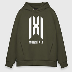 Толстовка оверсайз мужская Monsta x logo, цвет: хаки