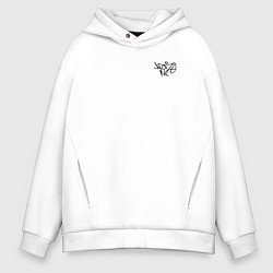 Толстовка оверсайз мужская Noize mc нойз мс logo, цвет: белый
