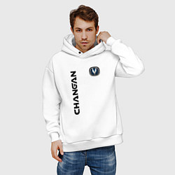 Толстовка оверсайз мужская CHANGAN CHINE ЧАНГАН, цвет: белый — фото 2