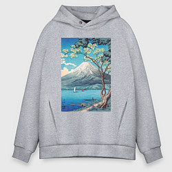 Мужское худи оверсайз Mount Fuji from Lake Yamanaka Гора Фудзи