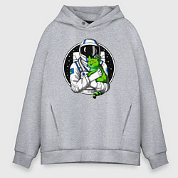 Мужское худи оверсайз Космонавт с инопланетным котом