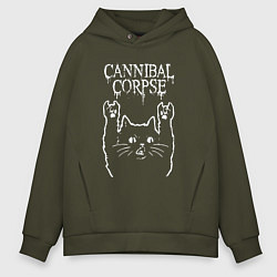 Мужское худи оверсайз Cannibal Corpse Рок кот