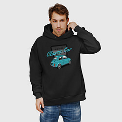 Толстовка оверсайз мужская Classic car, цвет: черный — фото 2