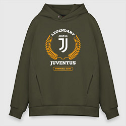 Толстовка оверсайз мужская Лого Juventus и надпись Legendary Football Club, цвет: хаки