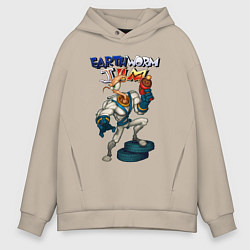 Мужское худи оверсайз Earth worm - Jim