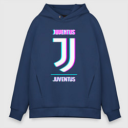 Мужское худи оверсайз Juventus FC в стиле Glitch