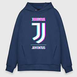 Мужское худи оверсайз Juventus FC в стиле Glitch