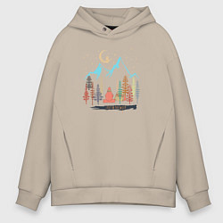 Мужское худи оверсайз Отдых в лесу