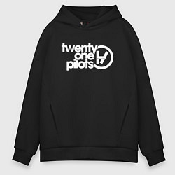 Толстовка оверсайз мужская Twenty one pilots Логотип, цвет: черный