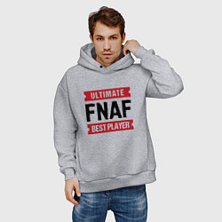 Толстовка оверсайз мужская FNAF: таблички Ultimate и Best Player, цвет: меланж — фото 2
