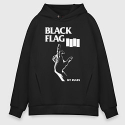 Мужское худи оверсайз BLACK FLAG РУКА