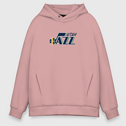 Толстовка оверсайз мужская Юта Джаз NBA, цвет: пыльно-розовый