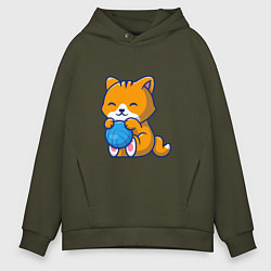 Мужское худи оверсайз Рыженький котик